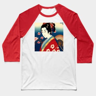 Geisha Study E in Japanese Style Baseball T-Shirt